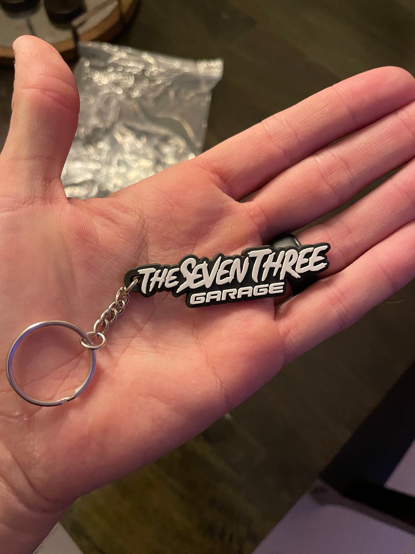 Seven Three Garage keychain