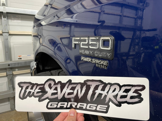 12” Seven Three Garage sticker